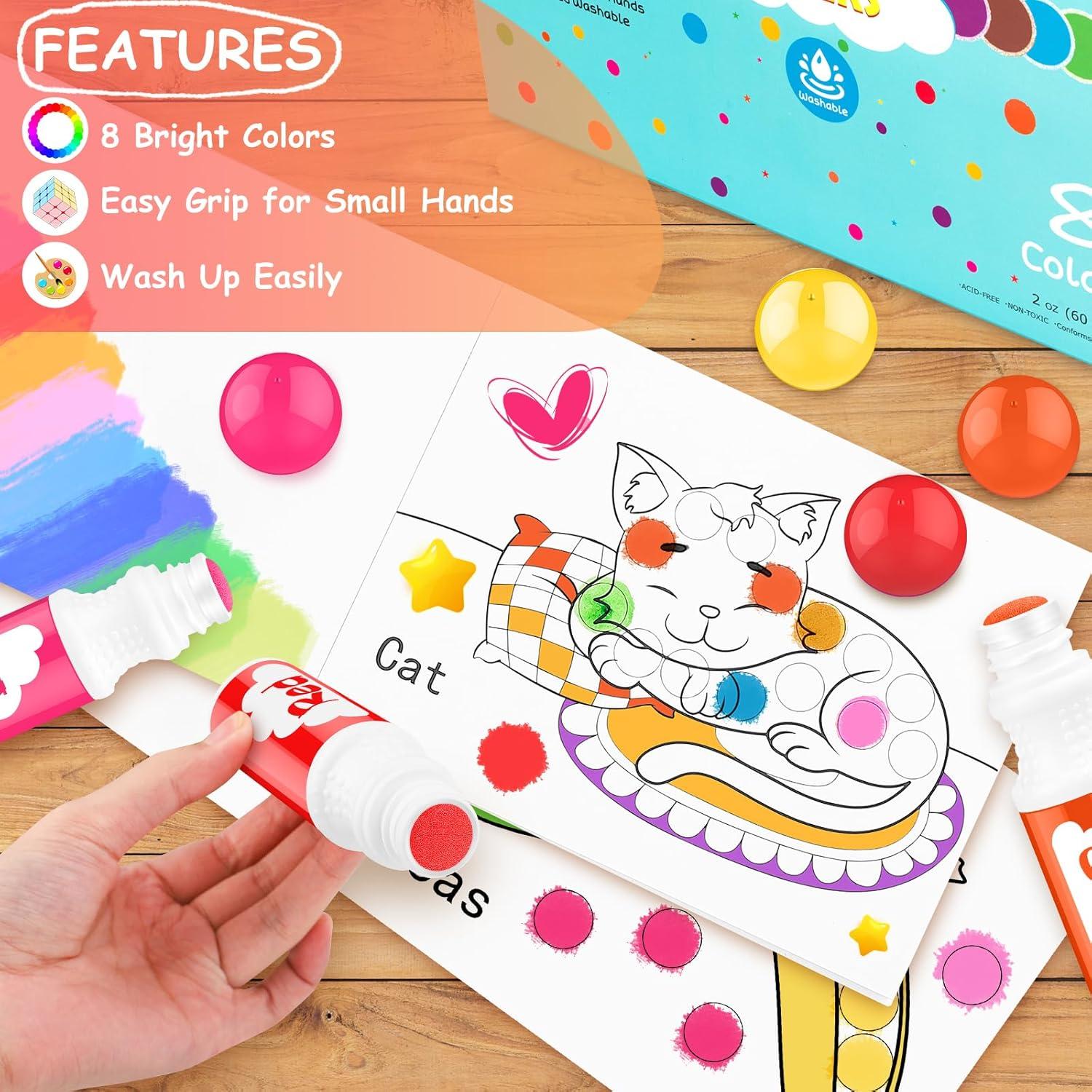 imageDot Markers for Toddlers Kids Preschool Bingo Daubers Washable Art Markers 8 Colors Toddlers Arts and Crafts Supplies Kids Painting Drawing Coloring Supplies Dot Paint Craft Kit Preschool Learning8