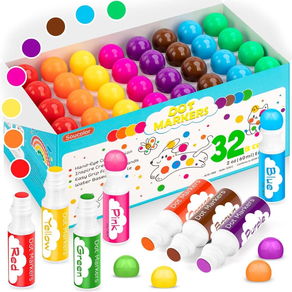 imageDot Markers for Toddlers Kids Preschool Bingo Daubers Washable Art Markers 8 Colors Toddlers Arts and Crafts Supplies Kids Painting Drawing Coloring Supplies Dot Paint Craft Kit Preschool Learning32