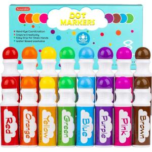 imageDot Markers for Toddlers Kids Preschool Bingo Daubers Washable Art Markers 8 Colors Toddlers Arts and Crafts Supplies Kids Painting Drawing Coloring Supplies Dot Paint Craft Kit Preschool Learning16